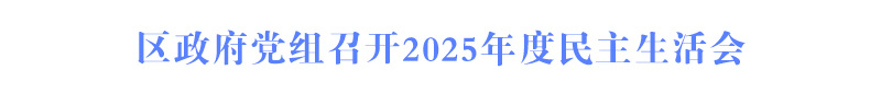 區(qū)政府黨組召開2025年度民主生活會(huì)